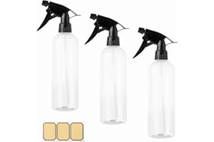 CIMOYBAI 3 Stück Sprühflasche 500ml Mit Etiketten, 3-modi Sprühköpfe, Pflanzen Sprühflasche, Kunststoffzerstäuber, Spray Bottle Für Die Pflanze Blumen, Reinigung, Gartenarbeit, Haare