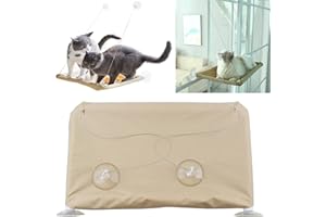 Yolistar Katzenhängematte, Katzen Fensterplatz Window Lounger Katzen Hängematte mit 4 Große Saugnäpfe, Atmungsaktives Oxford-Gewebe, für Katze klein Hund Kaninchen, Maximale Kapazität 15kg (54x32cm)