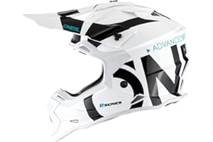 O'NEAL | Casco de Motocross | MX Enduro | Carcasa de ABS, Norma de Seguridad ECE 22.05, Ventilaciones para una óptima ventilación y refrigeración | Casco 2SRS Slick | Adulto | Negro Blanco | Talla L