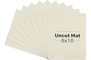 MBC MAT BOARD CENTER Mattenbrett in der Mitte, 20,3 x 25,4 cm, ungeschnittene Fotomatte (hellgrau, 10 Stück)