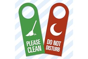 CYDPRINTING Do Not Disturb Door Handle Hanging Cards Hangers Hotels Clean My Room Signs (Pack of 10 Red/Green)