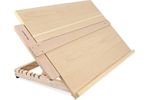 Liquidraw Planche à dessin d'artiste A2, planche à dessin d'art en bois massif réglable à 6 angles avec règle carrée en T de 60 cm, chevalet de table portable pour dessin 25,5" x 18,5"