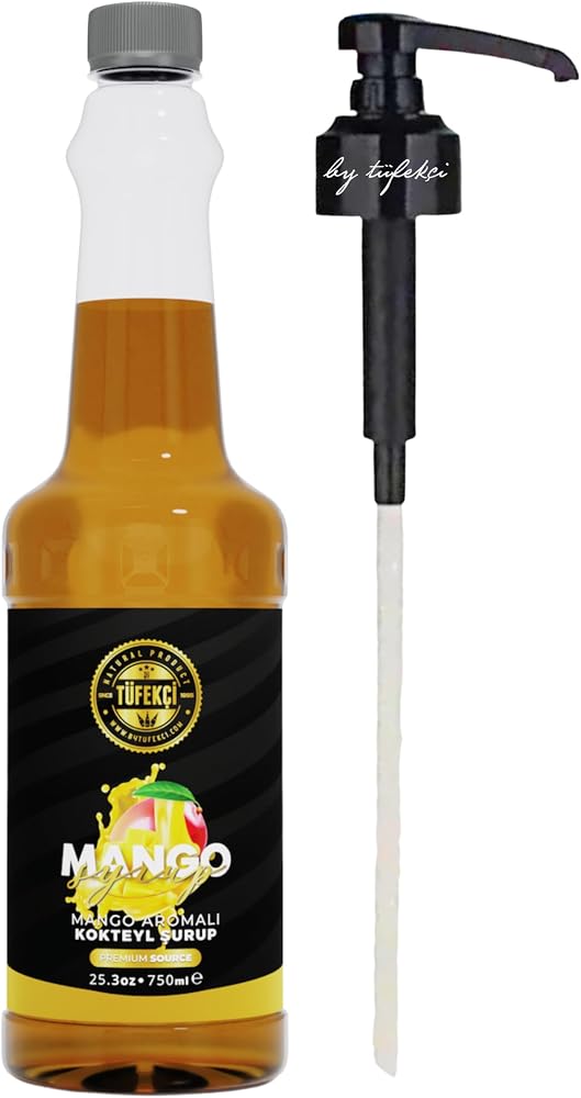 By Tüfekçi Mango Aromalı Şurup Pompalı Set, 750 ml