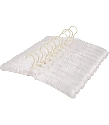 Relaxdays Satin Kleiderbügel 5er Set - Gepolsterte Bügel Mit Clips & Drehhaken
