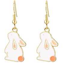 Charm Buddy Orecchini a forma di uovo di pasqua, con sacchetto regalo, regalo di Pasqua, gioielli per ragazze e donne, coniglietto pasquale, regali di caccia, Smalto