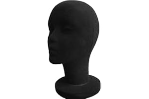 SpirWoRchlan Modellkopf, weiblich, aus Schaumstoff, Damen Styroporkopf, Brillenständer, Hutständer Kopf Perückenkopf Kopfhörer Ständer Kopf (Schwarz)