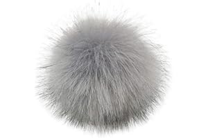 TONSEE ACCESSOIRE Tonsee 12 Stücke Flauschigen Plüsch Strickmützen Zubehör,1Stücke Pom Pom Ball mit Druckknopf für Stricken Hüte Zubehör Bommelmütze Schlüsselanhänger Bommel 10cm