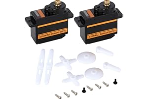 ZHITING 2PCS Servo ES08MAII 12g Analog RC Servo für stoßfeste stabile Maschine Kompatibel für RC Modell