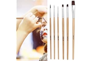 Dekaim Schminkpinsel für Kinder Set 6-teilig, Pinsel Set, Pinsel Fein, Pinselset Makeup, Pinsel, Kunstöl Pinsel Halloween Schminke - Make-Up Pinsel für Theaterschminke - Profi Pinselset aus Kunsthaar