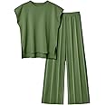 Veriliss Two Piece Outfits for Women Co Ord Sets Knited Sweater Set Tracksuit Pullover Tops Elastic Waisted Pants Lounge Wear