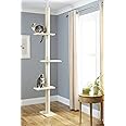 CA&T Luxury Floor to Ceiling Cat Tree | Height Adjustable Cat Climbing Tower with Scratch Post | Cat Towers for Indoor Cats with Multiple Levels & Scratching Posts