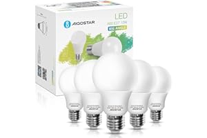 Aigostar Ampoule LED E27 Blanc Froid 6500K, Ampoules Globe A60 de 12W, 1170 lumens. Angle de 280º, IRC ≥ 80, équivalant à ampoule halogène de 81W - Pack de 5 unités avec boîte