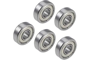 PATIKIL 6mm x 16mm x 5mm Profondo Scanalatura Sfere Cuscinetti, 5 Pezzi Cromo Acciaio Cuscinetto a Sfera a Gola Profonda per Potenza Trasmissione, R1660ZZ