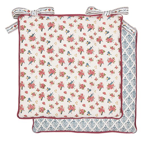 Clayre & Eef RAB29 Rose and Bird Stuhlkissen Kissen Wendemuster MIT INLETT ca. 40 x 40 cm