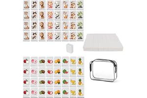 KBIBCK Seaside Escape Game Blocks Mahjong Sets, 65 Tiles Seaside Escape Board Games, Mini Mahjong Set, Cartoon & Fruit Pattern MahjongGame Beachside Board Games, Family Board Game for Kids and Adults