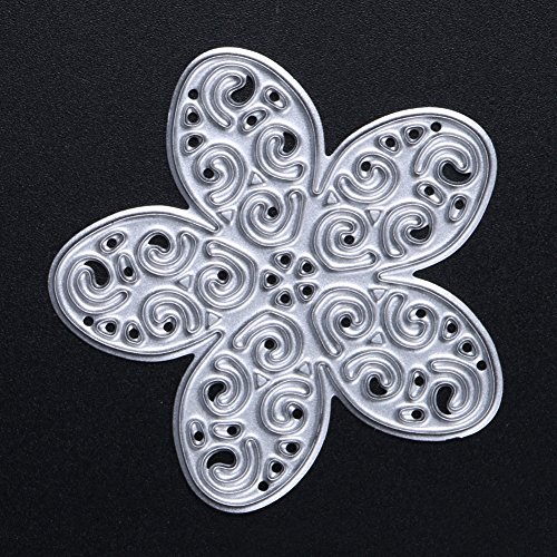Amazingdeal365 4 PCS Blumen Metall Form Schablonen Schneiden DIY Dekor Sammelalbum Karten Buchzeichen Lesezeichen als Geschenk für Freunde Geburtstag Kinder,Kindergarten Hobby Schule Handarbeit Unterricht usw. Ein tolles Geschenk! - 8