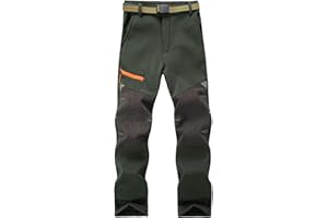 Echinodon Kinder Softshellhose Gefüttert Hose Wasserabweisend Winddicht Jungen Mädchen Outdoorhose Wanderhose Sport Freizeit Hose Herbst Winter
