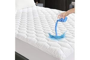 GRT Protector de Colchón Acolchado Impermeable,Cubre Colchon Transpirable et Certificado Oeko-Tex, Funda para Colchon Estira hasta 30 cm de Profundidad (Blanco) (Cama 150-150 x 200 x 30 cm)