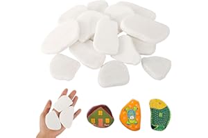 KUHAWL 12 Stücke Steine zum Bemalen, 3-8 cm gemalter Kieselsteine Glatte Kieselsteine zum Bemalen Strand Kiesel, Kies Dekosteine Naturstein DIY Aquarium Steine für Bunte Malerei Dekoration