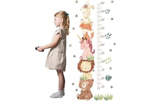 LICHUANUK Adesivi Murali Metri Da Parete, Altezza Grafico Con Animali Adesivi Da Parete, Metri Da Parete Per Bambini Rimovibile Misurare Adesivi Da Parete Per Cameretta Bambini