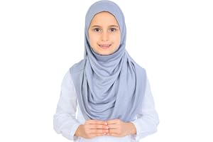 Prien redo att bära hijab för flickor, mjuk viskos en del muslimsk halsduk för barn, omedelbara islamiska kläder för kvinnor