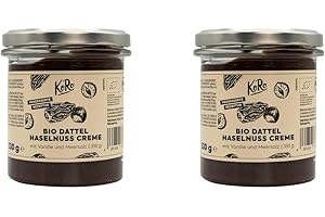 ‎KORO KoRo - Bio Dattel Haselnuss Creme 2 x 330 g - Mit Bourbon-Vanille - Vollmundige Creme frei von künstlichen Zusätzen - Ohne Palmöl - Vegan