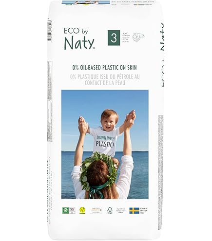 Eco by Naty Baby Luiers - Plantaardige milieuvriendelijke luiers, zeer geschikt voor de gevoelige babyhuid en helpt doorlekken voorkomen (Maat 4, 88 Stuks Eco by Naty Baby Luiers - Plantaardige milieuvriendelijke luiers, zeer geschikt voor de gevoelige babyhuid en helpt doorlekken voorkomen (Maat 4, 88 Stuks