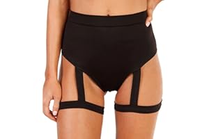 EVELUST Rave Booty Shorts für Damen – Hoch Taillierte Badeshorts Scrunch Sporthose Kurze Leggings Gothic Festival Outfits