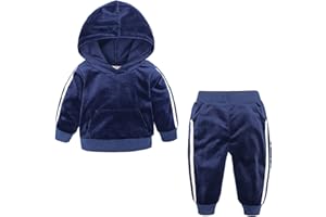 Oyolan Baby Jogginganzug Sportanzug Kapuzenpullover mit Jogginghose Unisex Mädchen Jungen Hoodie Bekleidung Outfit Set für Kleinkinder Herbst Winter