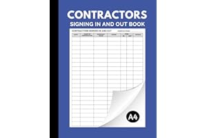 Contractors Signing In and Out Book: Contractors Signing In Register for Construction Sites, Businesses, Office and More