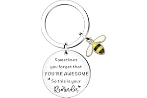 HULALA Somtimes You Forget You Are Awesome Gift Inspirational Bee Keyring Keychain Gifts For Women Girls Men Boys Best Friend Birthday Christmas