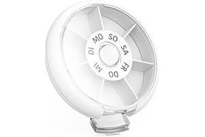 ‎JADUOHER Jaduoher Tablettenbox 7 Tage Rund Pillendose Medikamentenbox Klein Tablettenspender Tabletten Wochenbox 1 Fach - Transparent