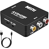 DIGITNOW! Convertitore da RCA a HDMI,CVBS AV a HDMI Adattatore,Convertitori Vvideo audio con cavo di ricarica USB 1080P per S