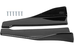 KUULEYN Seitenschweller Rocker, Einfache Installation Hochfest Lange Lebensdauer Abs 2pcs Universal Splitter Lip Winglet Wing Kohlefaser Stil 18,9 Zoll Car Body Kit