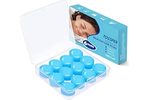TOSSPER Silicone Ear Plugs, Soft Reusable Moldable Waterproof Noise Cancelling EarPlugs for Swimming, Sleeping, Shooting, Airplanes, Concerts, Mowing - 6 Pairs