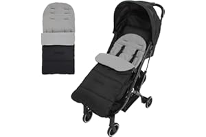 Geoyien saco carro bebe invierno, saco capazo invierno, saco silla paseo, Funda de pies de invierno para niños 80cm, asiento deportivo para cochecitos de bebé (gris)