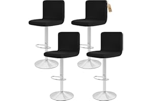 ‎SHOWGEOUS Showgeous 4 Stück Bar Stuhlhussen,Barhocker Abdeckungen Stretch Abnehmbare Esszimmerstuhl Abdeckungen für Kneipentheke,Dining Chair Barhocker Zähler Schonbezüge Esszimmer Stuhl Schonbezug(Schwarz)