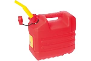 EDA - Jerrican Essence 10 L - avec Bec Verseur Rigide - Homologué pour Carburant et Hydrocarbures - 32,1 x 17,8 x 30,1 cm - Rouge