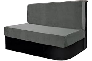 SYLC 2 Piezas Fundas De Cojín para Comedor Terciopelo Elástica, Funda De Cojín para Autocaravana Funda De Asiento De Caravana Cojines De Repuesto RV (Gray,Set of 1)