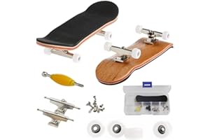 QINIFIFY AumoToo Mini Diapasón, Patineta de Dedos Profesional Maple Wood DIY Assembly Skate Boarding Toy Juegos de Deportes Niños (Blanco)