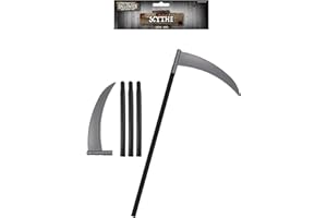 Henbrandt Plastic Death Scythe 110cm Grim Reaper Scythe Spectre of Death Dark Phantom Cosplay Accessory Trick or Treat Halloween Costumes Fancy Dress Costume Unisex Accessories for Men and Women