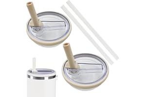 GZWY Zapasowa pokrywka do kubków 40 oz, 2 sztuki wielokrotnego użytku, szczelne i pyłoszczelne pokrywki, kubki ze słomką, zapasowa pokrywka do akcesoriów Stanley Cup (biała)