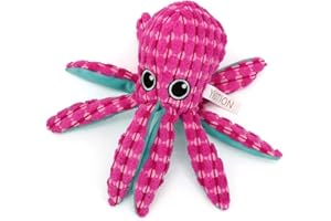 AXEN Ocean Series Dog Toys, Octopus Shape, Cute and Squeaky for Aggressive Chewers, Pink Octopus
