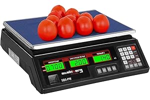 ‎STEINBERG SYSTEMS Steinberg Systems Kontrollwaage Marktwaage Obstwaage SBS-PW-352B (bis 35 kg, Genauigkeit 2 g, LCD-Display, Akku bis 40 Std. Betrieb, versch. Funktionen) Schwarz