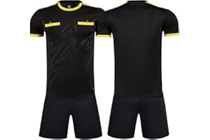 WEANGCW8238JIAN Schiedsrichter Trikot-Set, Wettkampf-Training spezielle Schiedsrichter Fußball-Kostüm, Schiedsrichter Fußball-Shirt, neutrales Design