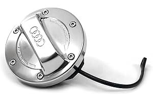 Audi 8Y0071000 korek wlewu paliwa o wyglądzie aluminium, zamknięcie wlewu paliwa, pierścienie logo, kolor srebrny