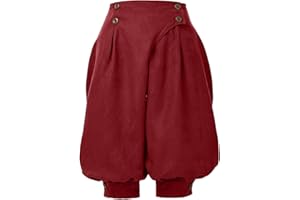 COSDREAMER Pantaloncini da Donna a Vita Alta Doppiopetto Rinascimentale Pantaloni medievali Vintage Mutandine Pirata Pantaloncini