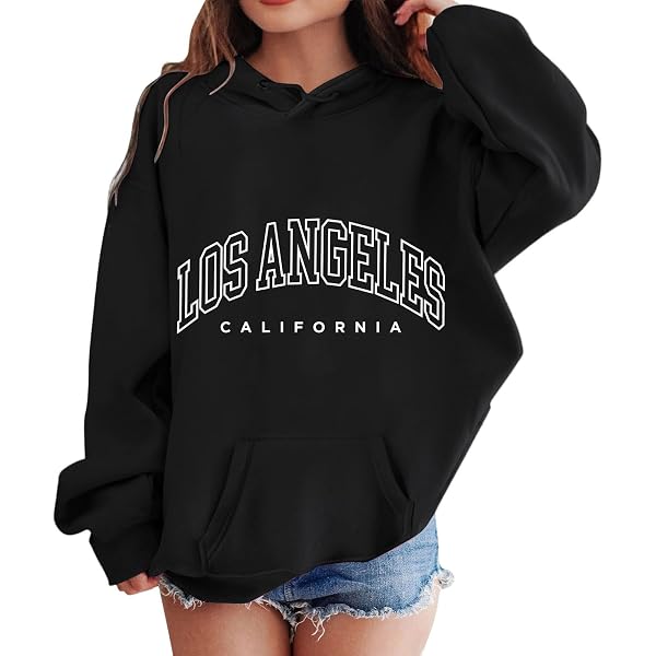 Sweat-shirt à Capuche Pour Fille Adolescente - Manches Longues, Coupe Ample - Motif Lettres, Décontracté - Pour école, Loisirs