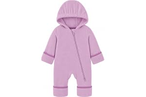 JiAmy nyfödd baby pojkar flickor fleece sparkdräkt en del huvtröja overall spädbarn vår höst barnvagn 0-24 månader