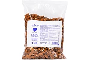 Amandes grillées non salées 1 kg nut&me | Amandes décortiquées | Sans sel | Source de protéines | Haute teneur en fibres | Sans gluten |